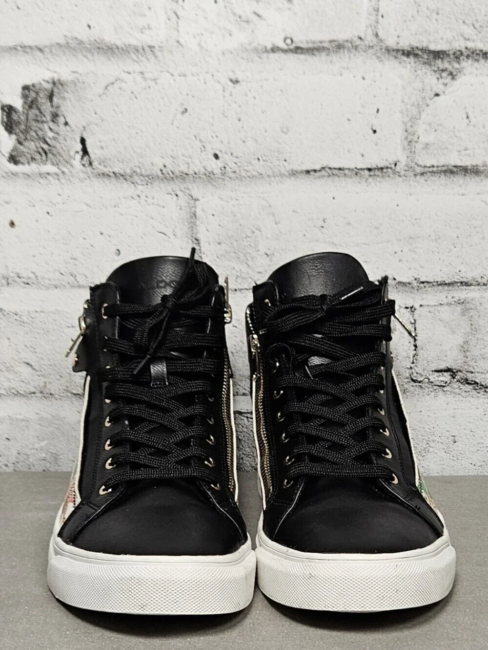 Aldo Destry High Top Sneakers Baroque Print Zip Shoes Men’s 10